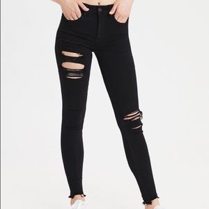 American Eagle black ripped jeans